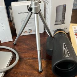 Telephoto Lens With Small Tripod. 