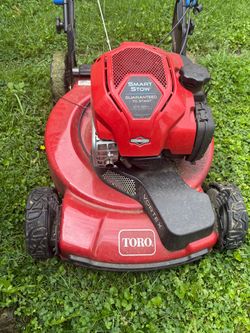 Gas mower starts first pull
