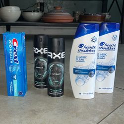 Head & Shoulders, AXE Body Spray, Crest Pro-Health Toothpaste 