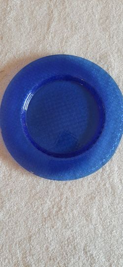 Cobalt blue glass decorative plate
