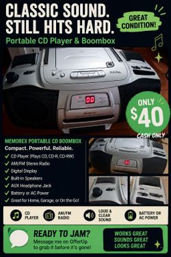 Memorex Portable CD Boombox – Vintage 90’s/2000’s Style Sound!