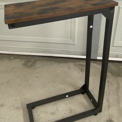 C Shaped End Table, Couch Table That Slide Under, Small Side Table
