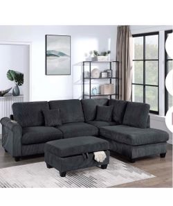 Sectional with ottoman set