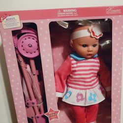 New Doll With Stroller