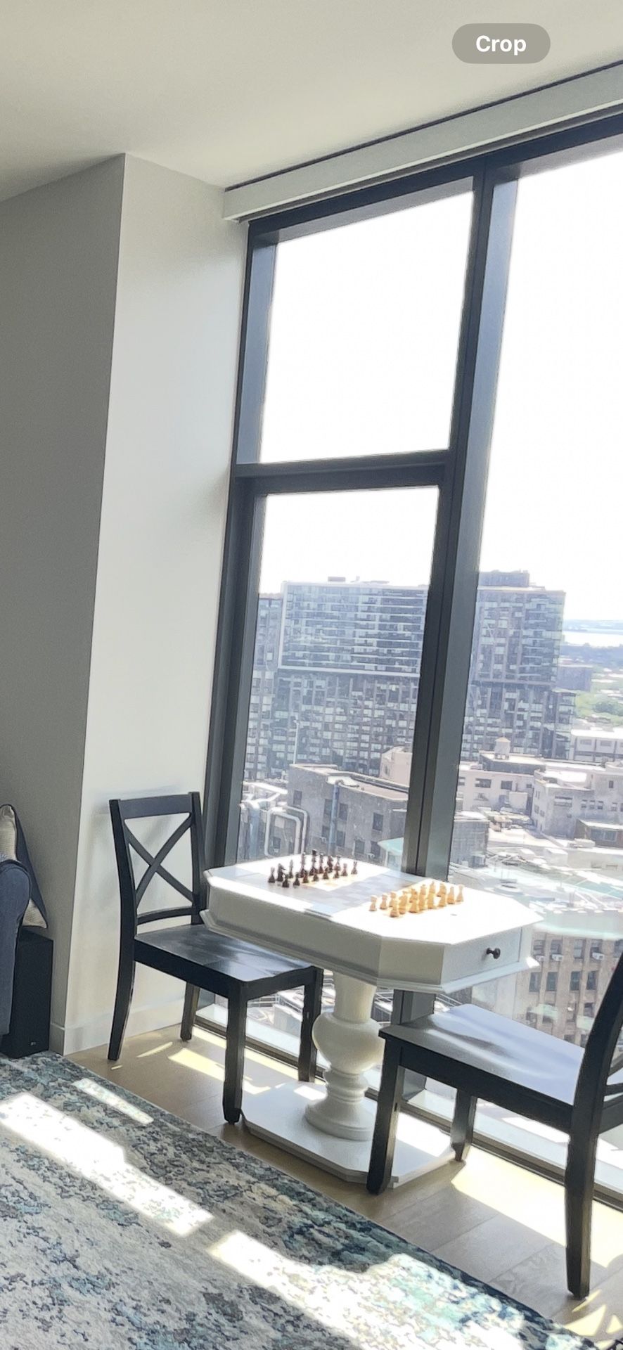 White Wooden Chess Table