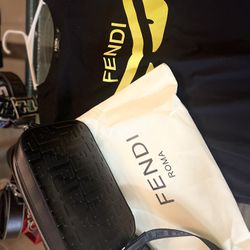 Fendi Leather Bag With Monogram Lettering & Fendi Shirt