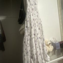 White Blue Dress UO Sparks Fly 