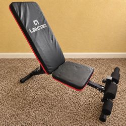 LEIKE Adjustable Workout Bench - Black & Red