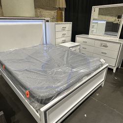 Queen Bedroom Set with Led Light