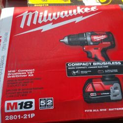 Milwaukee Brushless Drill New 