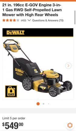 Dewalt Gas Self-propelled Lawn Mowera