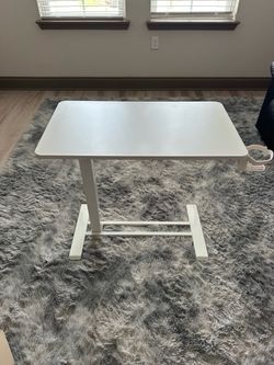 White Adjustable Side Table
