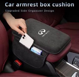 Infiniti Car Armrest Cushion with Side Organizer