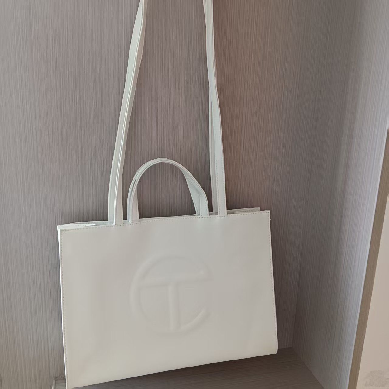 Telfar White Shopping Bag