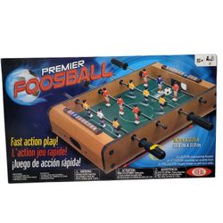Premier Foosball Wooden Table Mini Tabletop Soccer Game Football 19.75 " New