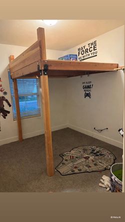 Solid Wood Loft Bed Frame