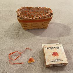 Longaberger Candy Corn Basket, Candle Votives , & Crock 