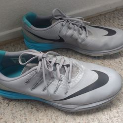 Nike Lunarlon Golf Shoes, Size 11.5" Gray/Blue (MSRP $130)