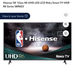 Hisense 58" Class 4K UHD LED LCD Roku Smart TV HDR R6 Series