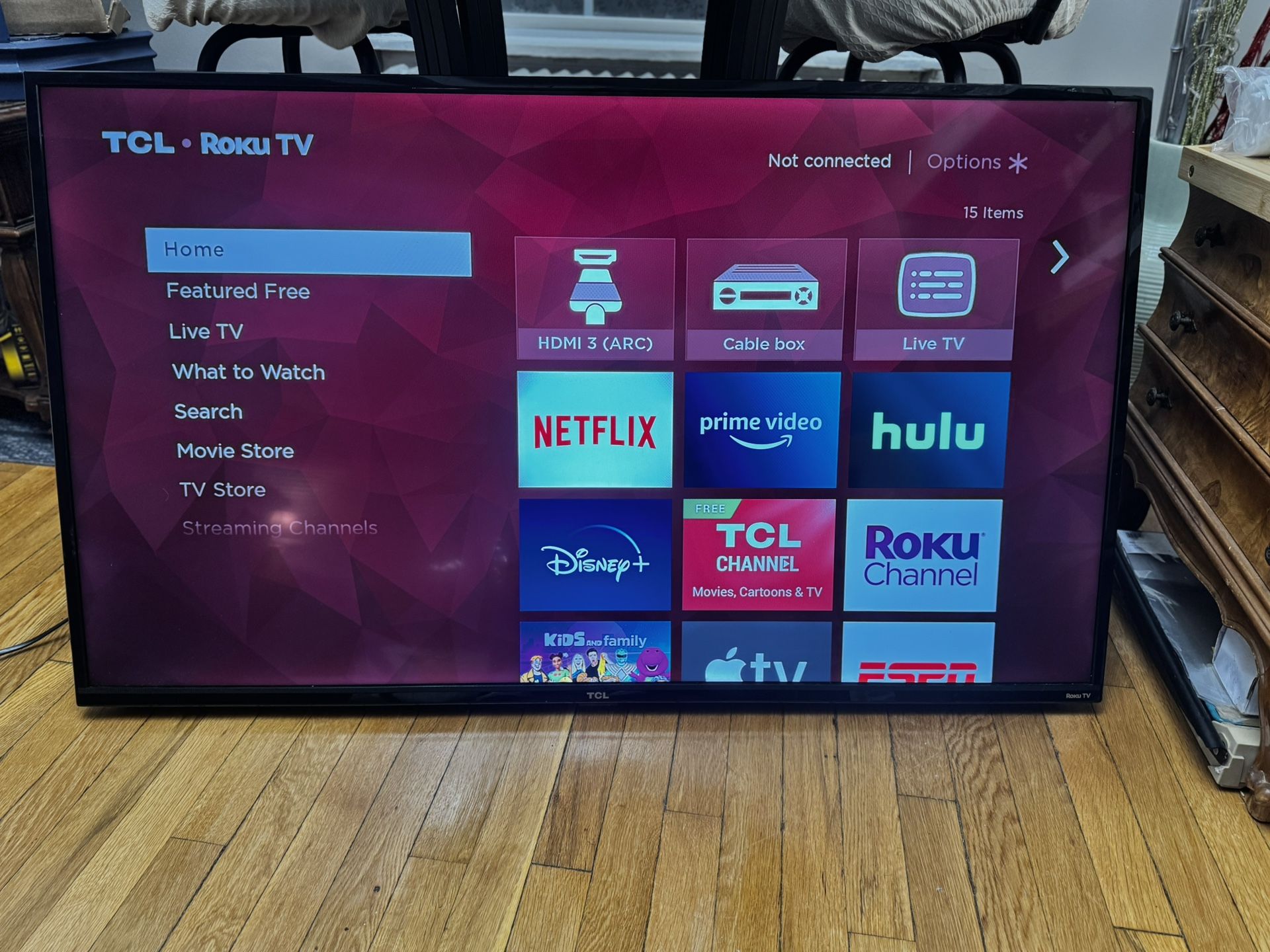 TLC 50” Model -50S425 Roku 4K Smart TV