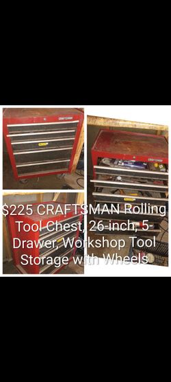 Craftsman rolling tool chest 26 in 5 drawers.