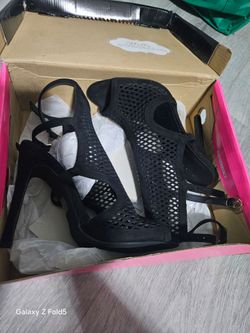 Charlotte Russe DEBORAH Black Lattice Laser Cut Out Shootie Heels Size 8 Asking $40obo