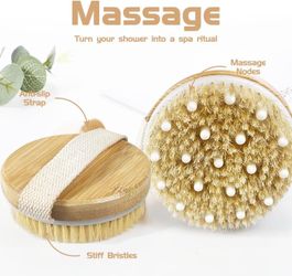 CSM Dry Brushing Body Brush for Lymphatic Drainage - Natural Boar Bristle Exfoliating Brush Set with Face Brush for Cellulite, Circulation & Glowing S
