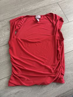 Red square neck top