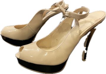 Enzo Angiolini nude strap peep toe heels Size 6
