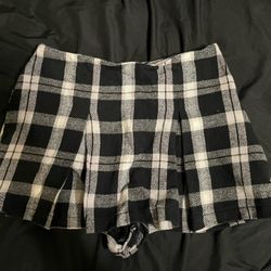 plaid mini short