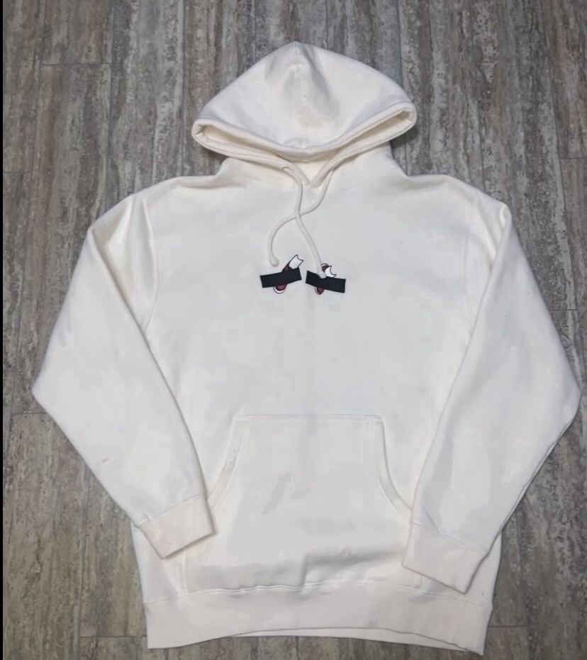 BRAND NEW NIKE Air Jordan 1 Banned Hoodie Off White SIZE MEDIUM embroidered- $30