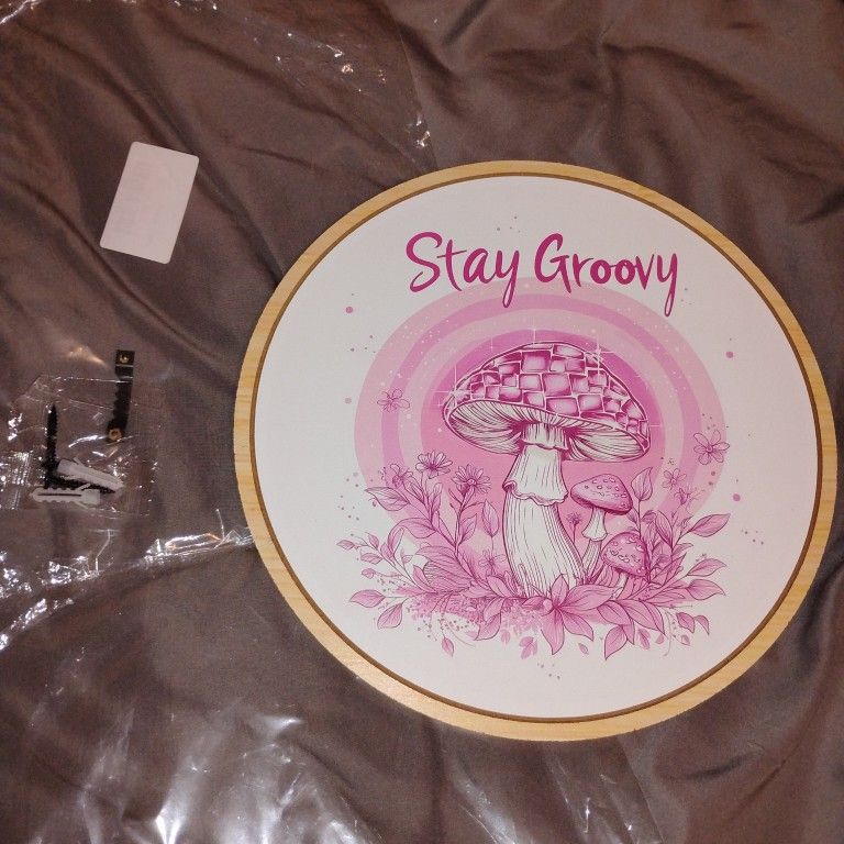 Pink Stay Groovy Mushroom Wall Decor