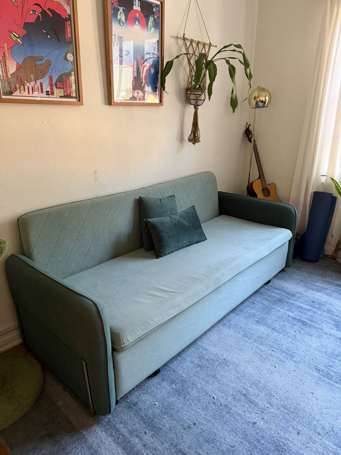 Green Couch - Pull Out Bed
