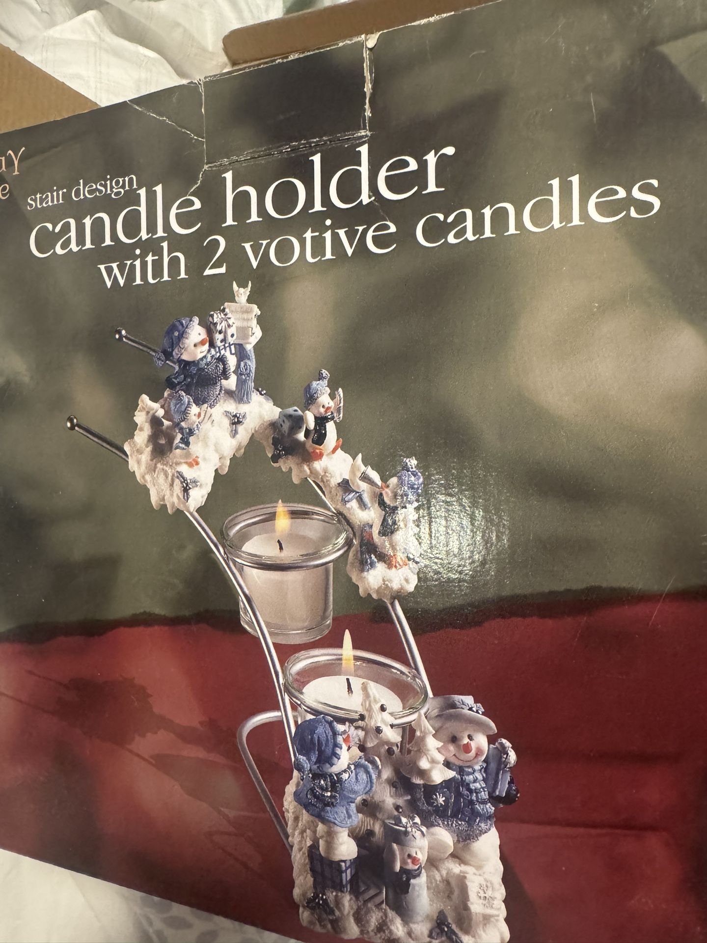 Candle holder on the stairs with candle