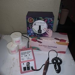 professional nail polish and nail powder with nail drill