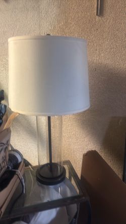 Table Lamp with White Drum Shade