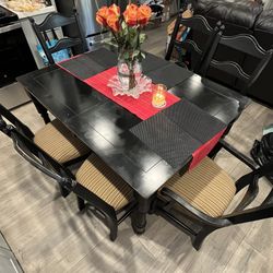 Dining Table Black With 6 Chairs 