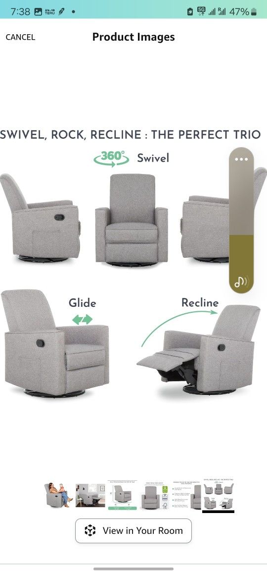 Glider + Recliner Ideal For Nursery