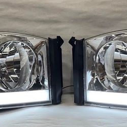 LA Zona Auto Parts 2006 to 2009 Dodge Ram Chrome Headlights with DRL Light Luces Micas Calaveras Faros Focos Luz LED 