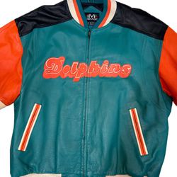 Vintage Miami Dolphins Leather Varsity Jacket