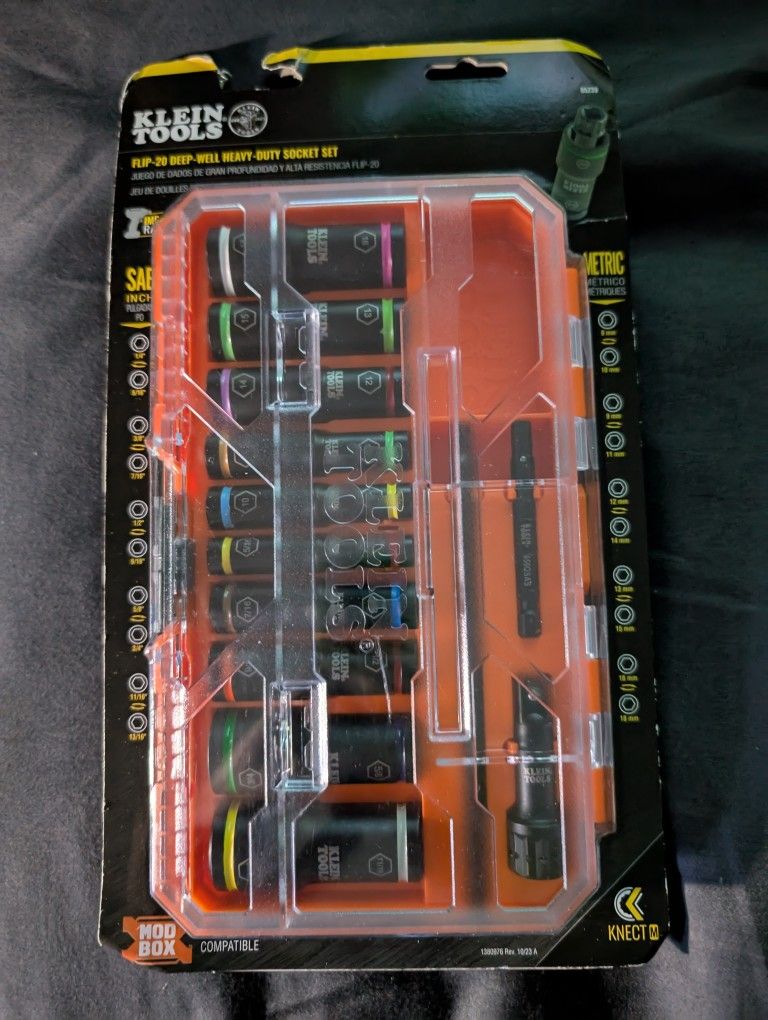 Klein Tools Flip 20 Deep -Well Heavy Duty Socket Set