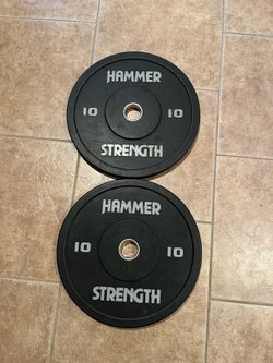 Hammer strength 10lb urethane Olympic bumper plate set