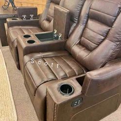 Game Zone Bark Power Reclining Living Room Set Sofa And Loveseat 