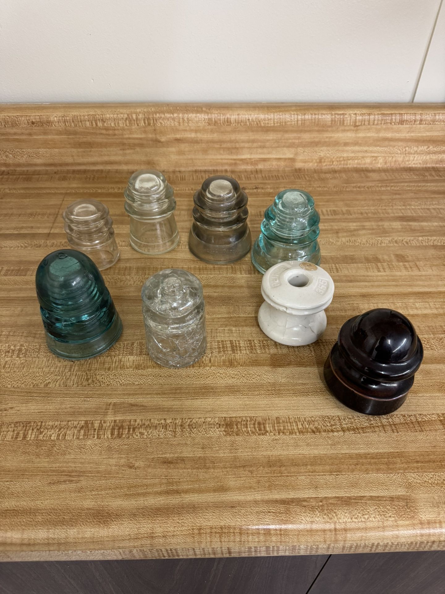 Glass and Ceramic Antique Insulators (8 Total)