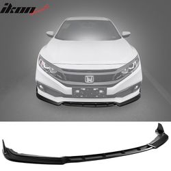 Fits 2019-2021 Honda Civic Matte Black Front Bumper Lip Spoiler 3PC Chin Splitter PP