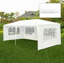 10 ft. x 20 ft. White Canopy Tent Wedding Party Tent with 4 Side Walls Carry Bag 10 ft. x 20 ft. White Canopy Tent Wedding Party Tent with 4 Side Wall