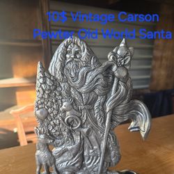 Vintage Carson Pewter Old World Santa