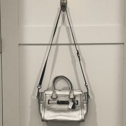 Coach Metallic Silver Satchel