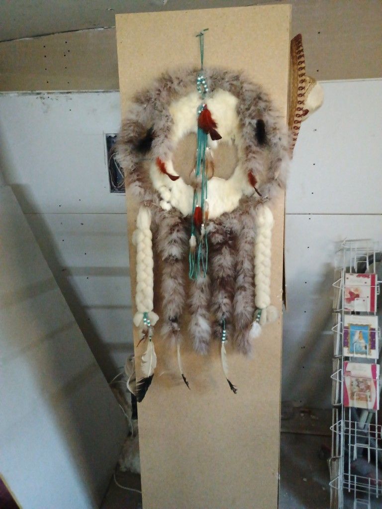 3 Foot Dream Catcher And 1 Antique Sombrerro