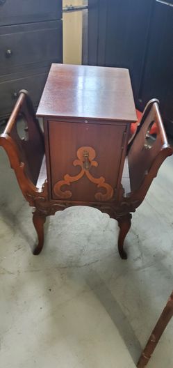 Vintage Cigar Table With Side Sleeves